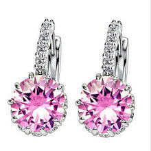 Load image into Gallery viewer, Round Super Flash Zircon Simple and Elegant Earrings Imported All-Match Classic Earrings Earrings