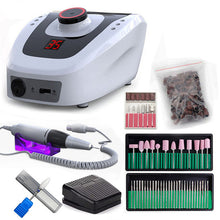 Load image into Gallery viewer, 32W 35000RPM Nail Drill Machine Set With Sanding Band Professional Milling Manicure Machine Set Kit With Nail drill Bit Set Kit