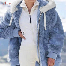 Load image into Gallery viewer, Women Warm Coat Zipper Overcoat Long Sleeve Solid Fluffy Fake Fur Outwear Thick Winter Casual