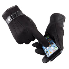 Load image into Gallery viewer, Suede Non-Inverted Velvet Touch Screen Gloves Warm Cycling and Driving Korean Casual Cotton Gloves