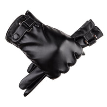 Load image into Gallery viewer, Men's Autumn and Winter Leather PU Touch Screen Gloves Men's Warm Cycling Outdoor Sports Thickened Cotton Gloves