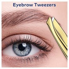 Load image into Gallery viewer, Llano indirect gold Eyebrow Tweezer hairs puller stainless steel eye brow clips eyelash removal makeup tools