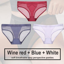 Load image into Gallery viewer, 3PCS/Set Women Panties Sexy Lingerie Seamless Female Underwear See-Through Underpants Woman Panties Briefs Girls Intimate Pantys