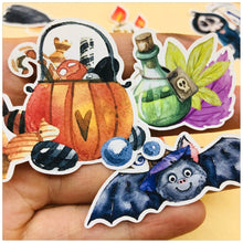 Load image into Gallery viewer, 33pcs Hand Drawing Watercolor Halloween Eve Stickers decoration Notebook Planner Scrapbooking, DIY Paper Sticker