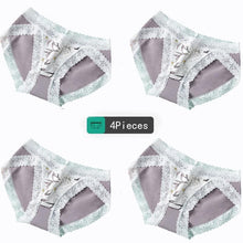 Load image into Gallery viewer, Seamless Women Sexy Lace Panties Cotton Breathable Underwear Girls Briefs Low Waist Underpants 4Pcs