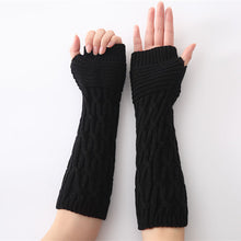 Load image into Gallery viewer, Knitted Half Finger Fingerless Gloves Knitting Wool Gloves Folds Warm Men and Women Arm Sleeve