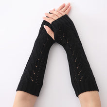 Load image into Gallery viewer, Hollow-out New Open Finger Half Finger Knitting Wool Gloves Autumn and Winter Men's and Women's Knitted Warm Arm Sleeve