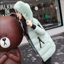 Load image into Gallery viewer, 2023 Winter Women's Cotton-padded Jacket Mid-length Large Fur Collar Plus Fleece Down Padded Jacket Padded Coat