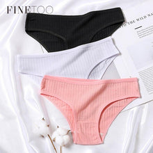 Load image into Gallery viewer, 3Pcs/Set Cotton Panties for Women Sexy Low Rise Briefs Ladies M-XL Underpants Female Solid Color Lingerie Girl Intimates