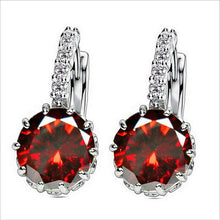 Load image into Gallery viewer, Round Super Flash Zircon Simple and Elegant Earrings Imported All-Match Classic Earrings Earrings