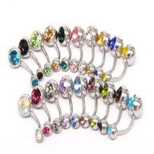 Load image into Gallery viewer, 20 Color Stainless Steel Pressure Drill Navel Stud Belly Ring Color Navel Buckle Piercing Jewelry