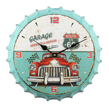 Load image into Gallery viewer, Wall Clock 35cm Bottle Cap Retro Beer Wine Modern Design Iron Metal Silent Quartz Clocks Bar Living Room Home Decor Creative