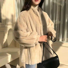 Load image into Gallery viewer, Women Winter Solid Faux Fur Warm Coat Female Elegant Short Loose Long Sleeve Overcoat Office Ladys Fashion Jackets