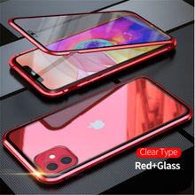 Load image into Gallery viewer, 360 Metal Magnetic Adsorption Case For iPhone 12 11 Pro Max 12 Mini XS Max X XR 7 8 6 6s Plus SE 2020 Double-Sided Glass Cover