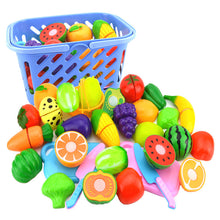 Load image into Gallery viewer, Fruit Vegetable Toy Cutting Kitchen Fruit Vegetable Toy Sets Pretend Play Kitchen Cut Fruit Toy Plastic Food Toys Cut Up Fruit