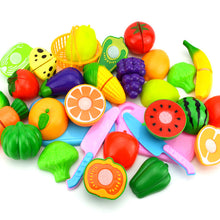 Load image into Gallery viewer, Fruit Vegetable Toy Cutting Kitchen Fruit Vegetable Toy Sets Pretend Play Kitchen Cut Fruit Toy Plastic Food Toys Cut Up Fruit