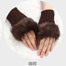 Load image into Gallery viewer, Gloves Women's Half Finger Gloves Plush Thickened Knitting Gloves Fingerless Touch Screen Gloves