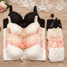 Load image into Gallery viewer, Bras for Women Brassiere Push Up Bra Lace Gather Bralette with Wrapped Bow Knot Underwear