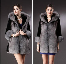 Load image into Gallery viewer, Fur Coat Fur Female Autumn And Winter Women's Faux Fur Silver Fox Coat Fur Coat