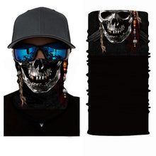 Load image into Gallery viewer, 3D Ghost Skull Bandana Neck Gaiter Head Shield Summer Hiking Scarves Tube Balaclava Scarves Breathable Sun Guard Headband Scarf