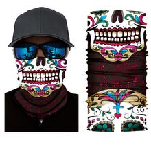 Load image into Gallery viewer, 3D Ghost Skull Bandana Neck Gaiter Head Shield Summer Hiking Scarves Tube Balaclava Scarves Breathable Sun Guard Headband Scarf