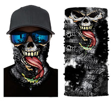 Load image into Gallery viewer, 3D Ghost Skull Bandana Neck Gaiter Head Shield Summer Hiking Scarves Tube Balaclava Scarves Breathable Sun Guard Headband Scarf