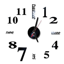 Load image into Gallery viewer, Wall Clock Large Sticker Acrylic Silent Digital Big Self adhesive Modern Design for Room Home Office Decor