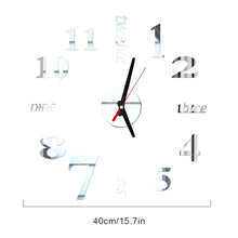 Load image into Gallery viewer, Wall Clock Large Sticker Acrylic Silent Digital Big Self adhesive Modern Design for Room Home Office Decor