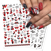 Load image into Gallery viewer, 3D Halloween Nail Design Anime Joker Spider Snake Sliders Nail Stickers Adhesive Decals Girls Children Party Manicure GLF794