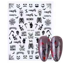 Load image into Gallery viewer, 3D Halloween Nail Design Anime Joker Spider Snake Sliders Nail Stickers Adhesive Decals Girls Children Party Manicure GLF794