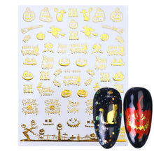Load image into Gallery viewer, 3D Halloween Nail Design Anime Joker Spider Snake Sliders Nail Stickers Adhesive Decals Girls Children Party Manicure GLF794