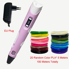 Load image into Gallery viewer, 3D Printing Pen 3D Pen OLED Display With 12 Color PLA/ABS Filaments 3D Drawing Printer For Kids/Adults Creative Design Drawing