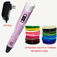 Load image into Gallery viewer, 3D Printing Pen 3D Pen OLED Display With 12 Color PLA/ABS Filaments 3D Drawing Printer For Kids/Adults Creative Design Drawing