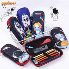 Load image into Gallery viewer, Pencil case 3D Space cute School Stationery box plastic Cartoons Pencil cases for kids