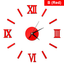 Load image into Gallery viewer, Wall Clock Mirror Roman Numbers Stickers Elegant Digital s for Home Art Living Room Office Decoration Clock