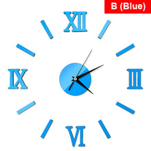 Load image into Gallery viewer, Wall Clock Mirror Roman Numbers Stickers Elegant Digital s for Home Art Living Room Office Decoration Clock