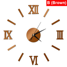 Load image into Gallery viewer, Wall Clock Mirror Roman Numbers Stickers Elegant Digital s for Home Art Living Room Office Decoration Clock