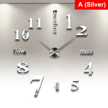 Load image into Gallery viewer, Wall Clock Mirror Roman Numbers Stickers Elegant Digital s for Home Art Living Room Office Decoration Clock