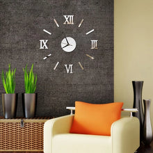 Load image into Gallery viewer, Wall Clock Mirror Roman Numbers Stickers Elegant Digital s for Home Art Living Room Office Decoration Clock