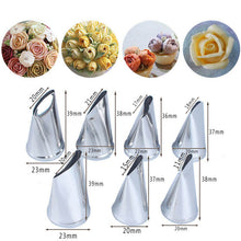 Load image into Gallery viewer, 3pcs/5pcs/7pcs Cream Pastry Decorating Tips Set Stainless Steel Tulip Icing Piping Cake Nozzles Cupcake Baking Tools