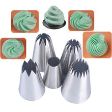 Load image into Gallery viewer, 3pcs/5pcs/7pcs Cream Pastry Decorating Tips Set Stainless Steel Tulip Icing Piping Cake Nozzles Cupcake Baking Tools