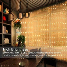 Load image into Gallery viewer, Curtain Fairy Lights String Light 8 Modes with Remote Control Christmas Party Wedding Light Decoration Lights USB Powered(3x1M/3x2M/3x3M))
