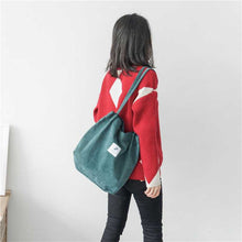 Load image into Gallery viewer, Women Corduroy Casual Shopping Cloth Bag Female Canvas Shoulder Bag Environmental Storage Handbag Reusable Foldable Eco Grocery Totes