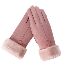 Load image into Gallery viewer, Women's Winter Thermal Extra Thick with Fleece Touch Screen Gloves Riding Korean-Style Cotton Suede Gloves Customization