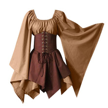 Load image into Gallery viewer, Halloween Costume for Women Medieval Cosplay Costumes Gothic Retro Long Sleeve Corset Dress
