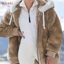 Load image into Gallery viewer, Women Warm Coat Zipper Overcoat Long Sleeve Solid Fluffy Fake Fur Outwear Thick Winter Casual