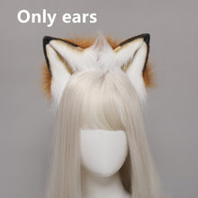 Load image into Gallery viewer, New Red Fox Anime Beast Ear Beast Tail Wolf Ear Cat Ear Fox Ear Headband Custom COSPLAY Hand Made Lolita LOL Golden Fox Ear