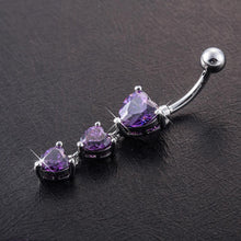 Load image into Gallery viewer, Body Piercing Navel Heart Shaped Crystal Dangle Belly Button Rings