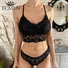 Load image into Gallery viewer, Women Underwear Sets Lace Panties Seamless Backless Sexy Vest Bralette Push Up Bra Lingerie
