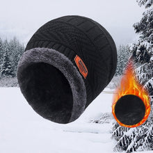 Load image into Gallery viewer, 3pcs/set Fashion Knitted Hat Men Women's Winter 2021 Hats With Scarves And Touch Screen Gloves Thick Warm Beanie Hat Men Caps